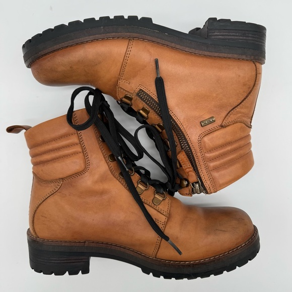 SoftWalk Everett Brown Leather Lace Up Zip Combat Boot Size 9 M - Picture 6 of 11